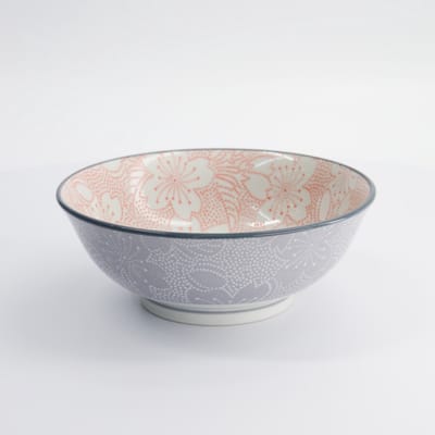 Tokyo Design Studio - Mixed Bowls - Dot Sakura Rood/Grijs - 19.7x7cm - 1000ml