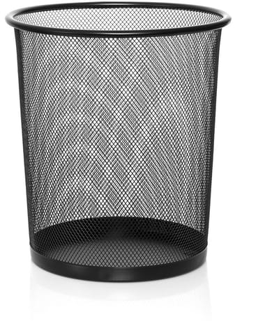 Kleine Zwarte Prullenbak 10 Liter Staaldraadgaas - Modern Papieremmer