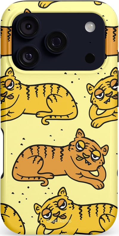Casetastic hoesje geschikt voor Apple iPhone 17 Pro - MagSafe - Dubbellaagse bescherming - Tijger dromen - Fashion Case - Crème Goud Olijfgroen