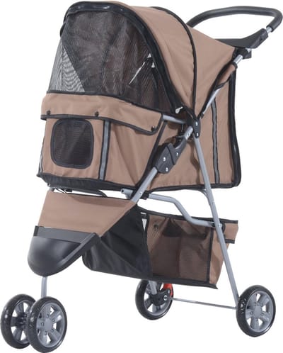 Opvouwbare kinderwagen voor huisdieren met bekerhouder en opbergruimte