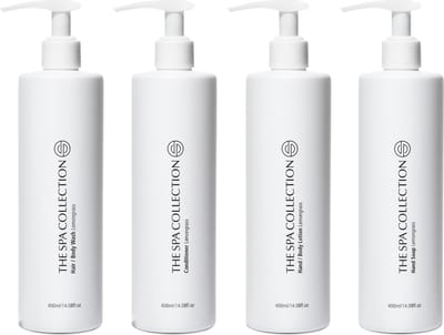 The Spa Collection Lemongrass - 2-in-1 Hair & body wash + Conditioner + Handzeep + Body Lotion - Milde formulering - 400 ml - Pompfles - Set van 4 stuks