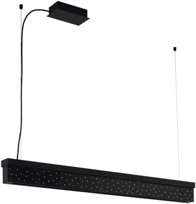AUROTONELLO LED-hanglamp met zwart kristal en dimmer - Elegante hanglamp met hoogwaardige kristallen, dimbaar, incl. LED, voor eetkamer of woonkamer (1170 mm)