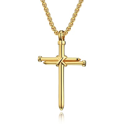 Europese en Amerikaanse Retro Stijl Roestvrij Staal Nagel Kruis Ketting Gepersonaliseerde en Niche Titanium Staal Kruis Hanger