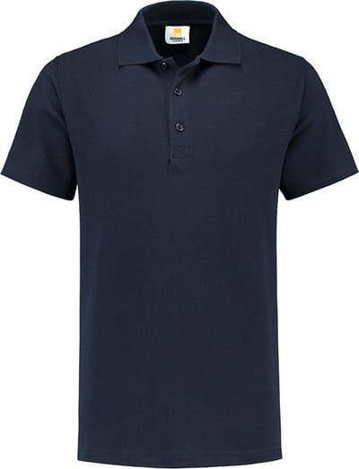 Lemon & Soda Heren basic poloshirt - donkerblauw - korte mouw - katoen - 220 gram XXL