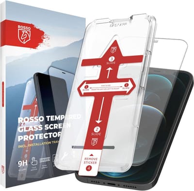 Rosso Screen Protector Geschikt voor Apple iPhone 12 Pro Max | Gehard Glas | Case Friendly | Met Installatietray | Eenvoudige montage