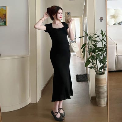 Zwangerschapszomerjurk Nieuwe zomerrok Grote maat Korte mouw Set Modieuze en modieuze zomerkleding L