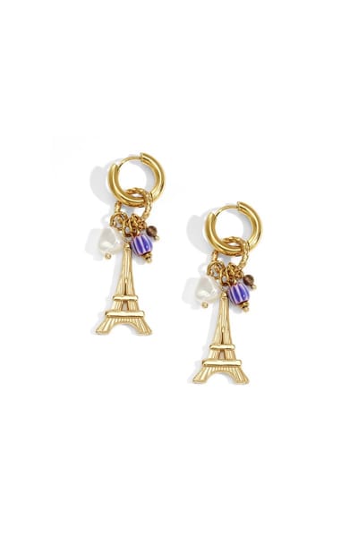 Goudlief Paris Happy Charm oorbellen - Roestvrij staal - Verkleurt niet