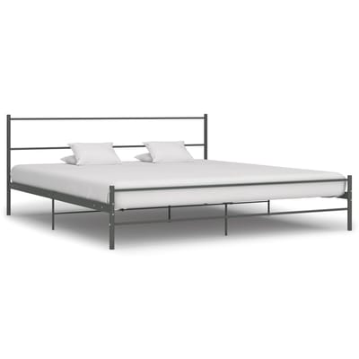 vidaXL - Bedframe - metaal - grijs - 200x200 - cm