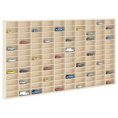 vidaXL - Wanddisplaykast - Muurmontage - Beige - 98 - x - 4,5 - x - 55 - cm - Bewerkt - hout