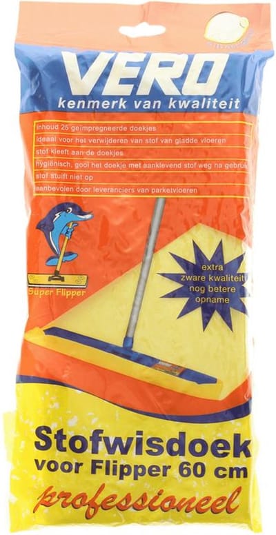 Vero Super Flipper Stofwisdoek - 60x25cm - 25 stuks - Navulverpakking