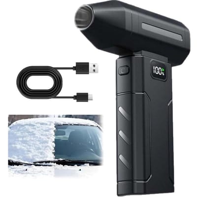 Krachtige Bladblazer 80000RPM met Digitaal Display Draagbare Handheld Turbo Ventilator 52m/s Wind Borstelloze Jet Blazende Pistool Gereedschappen Voor Auto Reiniging Black black