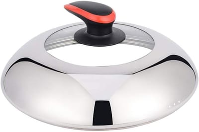 Steelpan Deksel - Pot Deksel - Koken met Smaak - Gehard Glas - 16cm Diameter - Zilverkleurig