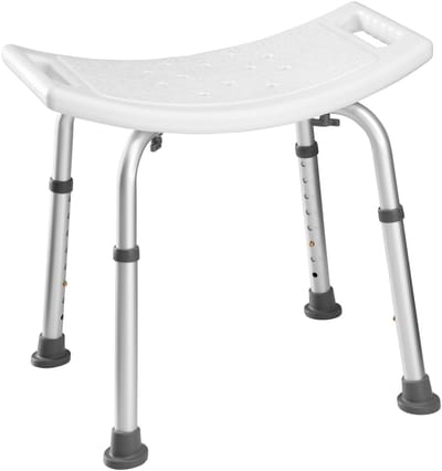 tectake® Douchekruk - Douchebank, Badkuip Instaphulp, Badopstapje van Aluminium Frame - In Hoogte Verstelbaar - Diverse Modellen - (Rechthoekige Kruk | Nr. 402510)