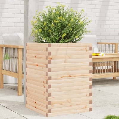 vidaXL - Plantenbak - 50x50x68,5 - cm - massief - grenenhout