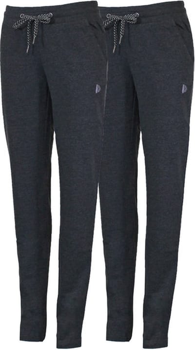 2-Pack Donnay - Joggingbroek rechte pijp (Lily) - Sportbroek - Dames - Charcoal-marl (037) - maat XXL