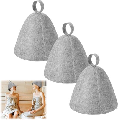 Saunahoed - Set van 3 Vilten Sauna-accessoires voor Dames en Heren - Perfect voor Douche en Sauna