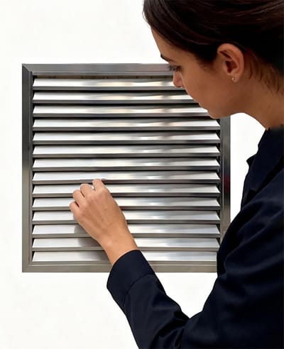 Ventilatierooster Afdekking - Luchtinlaat Paneel - Luchtcirculatie Verbeteren - Verstelbare Lamellen - 1.2mm Dik - Zilverkleurig
