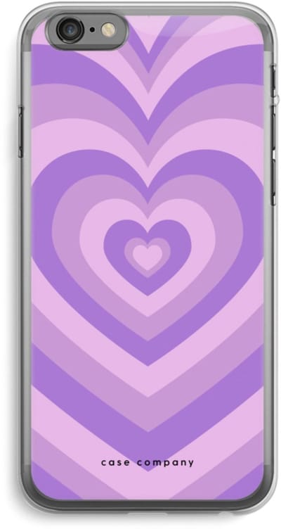 Case Company® - Hoesje geschikt voor iPhone 6 PLUS / 6S PLUS hoesje - Hart Paars - Soft Cover Telefoonhoesje - Bescherming aan alle Kanten en Schermrand