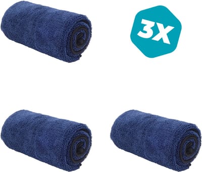 3 × Droogdoek 600 gsm - Auto/Motor/Fiets wassen - 90x60 cm