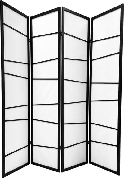 Fine Asianliving Japans Kamerscherm Shoji B180xH180cm Scheidingswand Zwart - Fuji