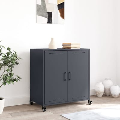 vidaXL - Dressoir - 68x39x72 - cm - staal - antracietkleurig