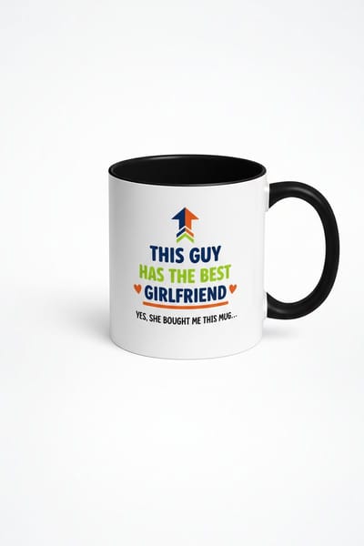 Grappige Mok 'This Guy Has The Best Girlfriend' - Perfect Cadeau Vriendje van Vriendin