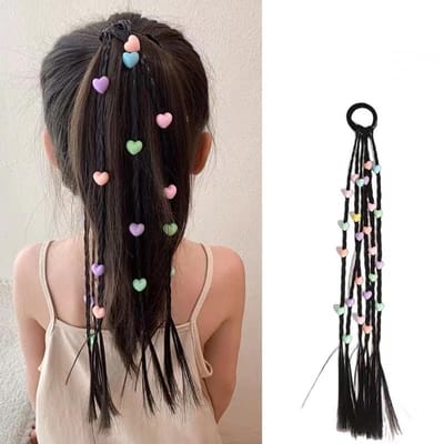 1 ST Meisjes Strik Konijnenoren Pruiken Paardenstaart Hoofdbanden Elastiekjes Haarbanden Schattige Hoofddeksels Kinder Haaraccessoires Haarversiering black