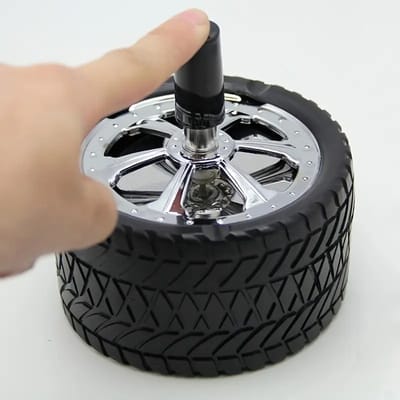 Creatieve Autoband Vorm Asbak Met Drukknop – Voorkomt Vliegas – Voor Thuis, Woondecoratie & Auto-11*11*10cm