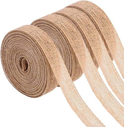 Natuurlijke Jute Lint voor Creatieve Projecten, Trouwen en Cadeauverpakking - 4 Rollen van 2cm x 10m