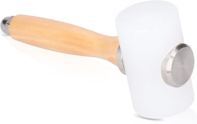 Dailygoods- Lederen Hamer T-kop - Nylon Mallet - Houten Handvat - DIY Gereedschap - Leren Ambachten - Comfortabele Grip - Leerhamer