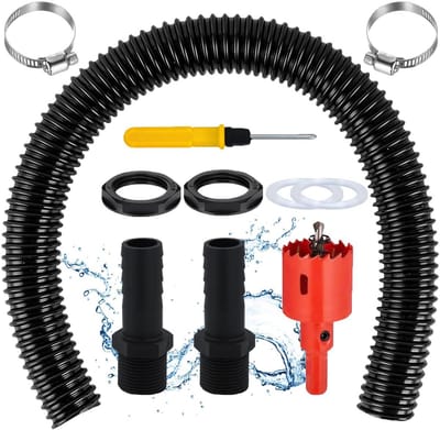 Verbindingsset regenton - 11 stuks - Slang 50 cm - Regenton aansluitset - Verbindingsstuk voor regenton - Regenwatercollector - Regenton Doorvoer - Regenton Vulautomaat - Verbinding regenpijp - Regenton Verbinder voor Regenton Watertanks Cisternes