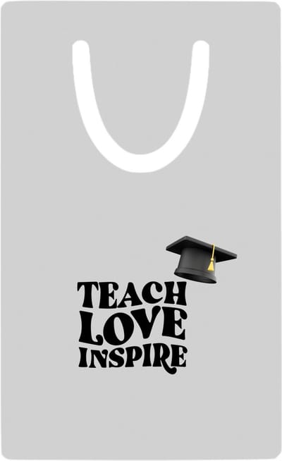 Hacebo® - teach love inspire metalen boekenlegger - Docent - leraar/lerares - hogeschool - universiteit - verjaardag - cadeautje voor docent - docent artikelen - kado - geschenk - collega's Bladwijzer boekenleggers - 7.6 cm x 5cm
