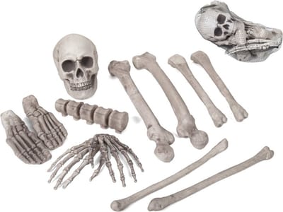 Gerimport Zak met 12x horror kerkhof decoratie botten/beenderen - Halloween/horror thema - kerkhof - botten - geraamte