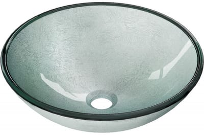Mexen Mira glazen opbouwwastafel 42 x 42 cm, zilver - 24124211