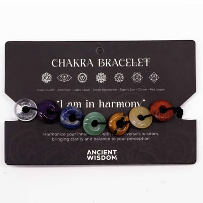 Chakra armband - mini edelsteen donuts - 7 chakra - verstelbaar