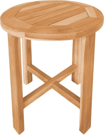 Ronde Bijzettafel - Kleine Tafel - Buiten Zitten - Massief Teak Hout - 45 x 45 x 50 cm - Bruin