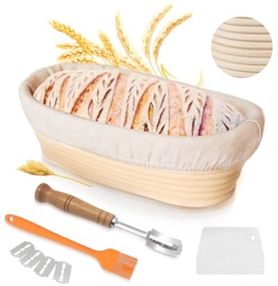 Ovale broodbakmand 25,4 cm - Set voor professionals - Ronde gistingsmanden voor perfect brood