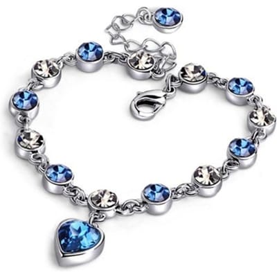 925 Sterling Zilveren Bedel Saffier Hart Armband Ketting Voor Vrouwen Mode Verloving Feest Sieraden Cadeau gray