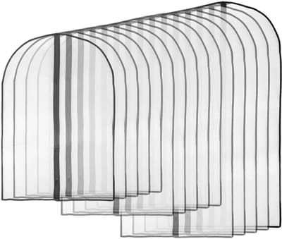 Dailygoods- Kledingzak 15 Pack - Waterdichte Opbergtassen - Stofdichte Kledinghoes - Ritsen - Maten voor Mannen/Vrouwen - Geschikt voor Jurken