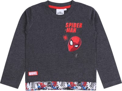 Donkergrijze jongensblouse SPIDER-MAN MARVEL met lange mouwen
