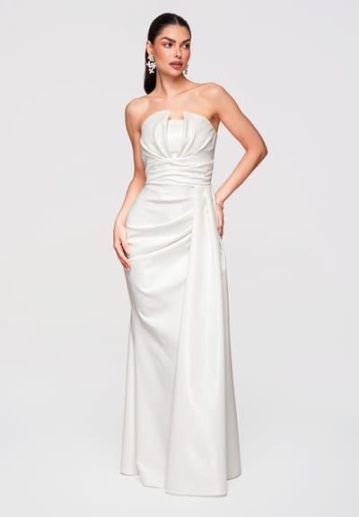 LARICA Jurk - Rits - Effen - Jurk Wit S