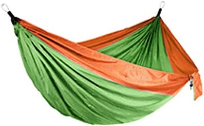 Outdoor Hangmat - Reishangmat Kampeer - Ontspannen Buiten - Dubbele Kleur Stiksels - 270 x 140 cm - Zwart