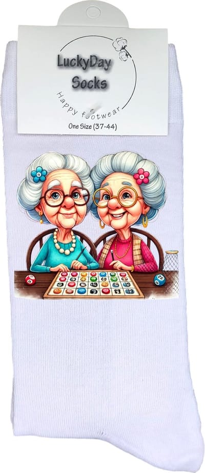Liefste Oma - Grappige sokken - Origineel cadeau - Verjaardag cadeau - Sint cadeau - Leuke sokken - Bingo - Vrolijke sokken - Grappig cadeau - Pensioen cadeau - Kerstcadeau - Vaderdag - Moederdag - Vriendinnen - Kienen - Socks maken Happy - 37-44