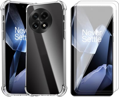 Hoesje geschikt voor OnePlus 13 - 2x Screenprotector Glas - Shockproof Transparant