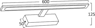 LED Spiegellamp - Brinton Armin - 12W 900lm - Warm Wit 3000K - IP44 - Rechthoek - Chroom
