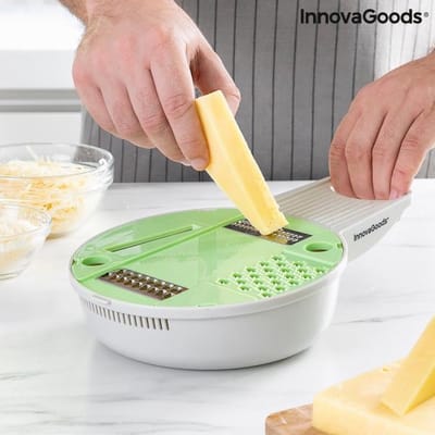 6 IN 1 MULTIFUNCTIONELE RASP-SNIJDER - Groentehakker - Groentesnijder multifunctioneel - Groentesnijder - Groentesnijder handmatig - Rasp - Kaasrasp - Handrasp - Uiensnijder - Kaasrasp