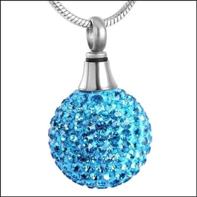 Aramat Jewels | Gedenkhangers | Stalen Ashanger Bol – Zilverkleurig Gedenksieraad Zonder Ketting | Blauw | |20mm | Staal | Volwassenen | Verkleurd niet