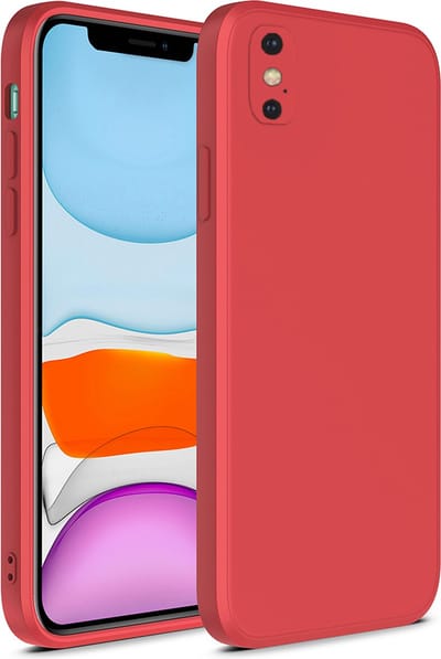 Smartphonica iPhone X/Xs siliconen hoesje met zachte binnenkant - Rood geschikt voor Apple iPhone X/10;Apple iPhone Xs
