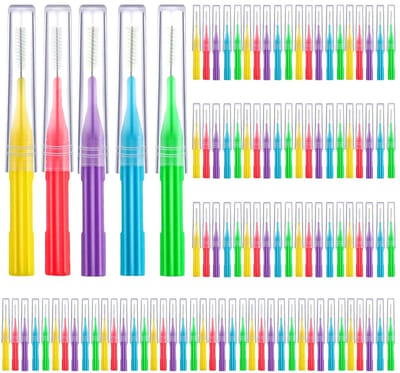 Dailygoody - Interdentale Borstel - Mondhygiëne - 100 Stuks - Buigbare Reinigingstool - Voedselresten Verwijderen - Geschikt voor Tanden - Kleur: Blau