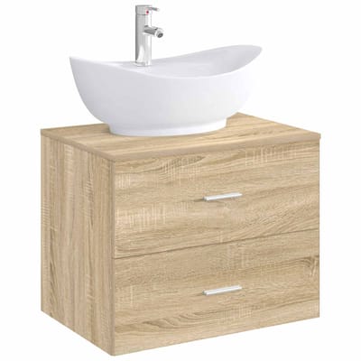 vidaXL - Badkamerwastafel - met - kraan - en - afvoer - Chroom - 59 - x - 35 - x - 21 - cm